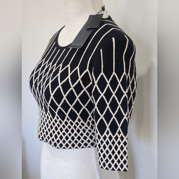 NEW BCBGMaxzaria Kayle Teardrop Stripe Jacquard Womens Top - Picture 4 of 7